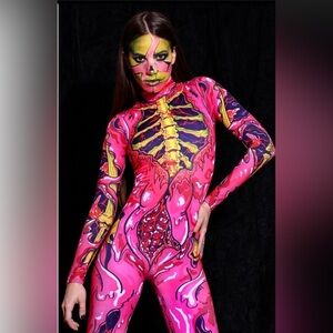 Devil Walking Pink Zombie Costume - Rave - Festival - Medium